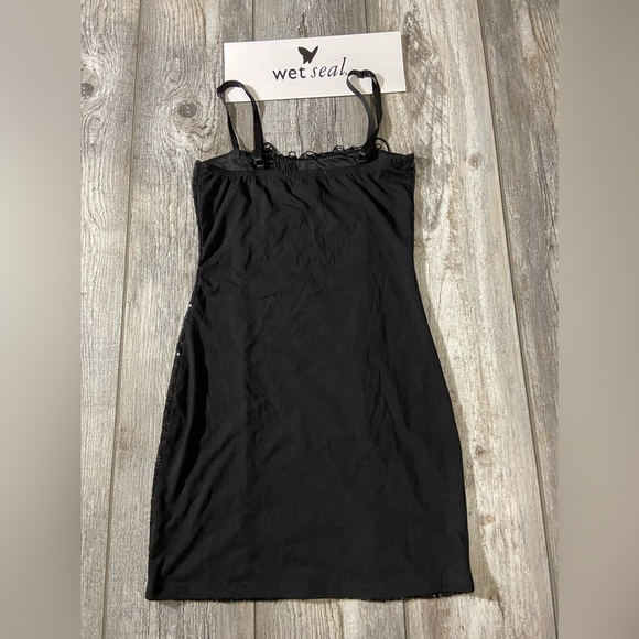 🎉 Wet Seal Black Sequence Flapper Style Mini Dress - S - Picture 2 of 8